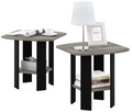 Furinno 2-Tier Side Tables Set of 2 French Oak Wood